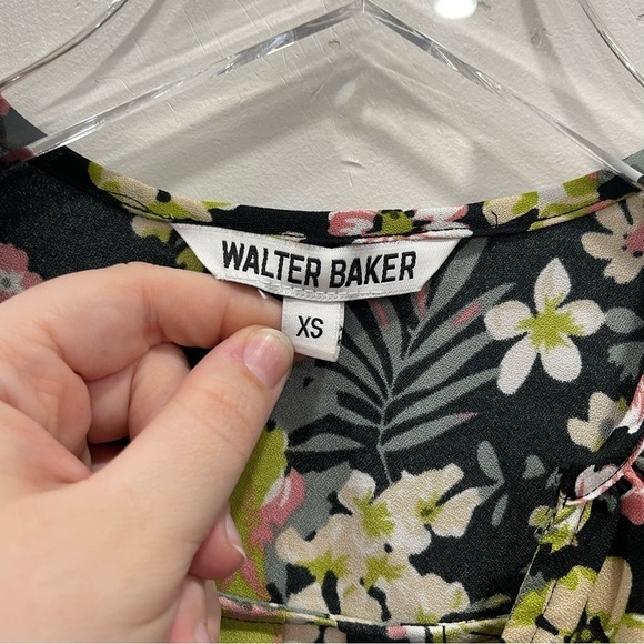 Walter Baker Leighton Floral Belted Mini Dress Size X-Small Long Sleeve A-Line - Picture 10 of 11